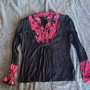 Style & Co. Black and Pink Blouse